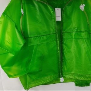 Elodie sheer green rain coat